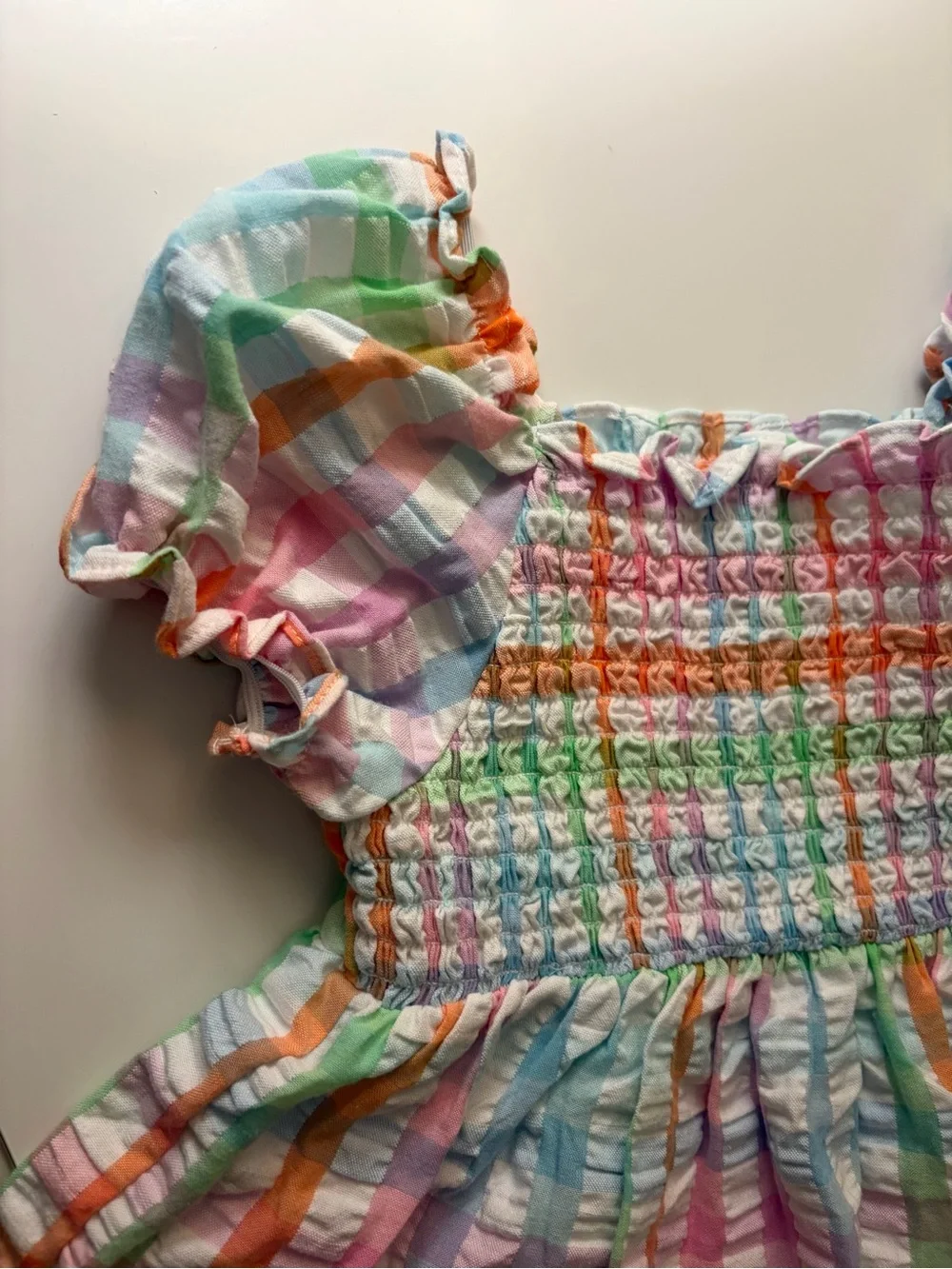 Toddler Girls Pastel Rainbow Smocked Dress 3T NWOT